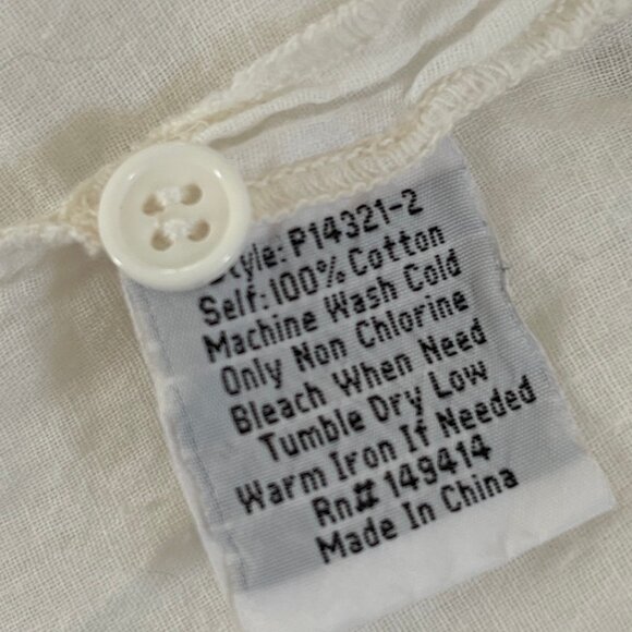 JOHNNY WAS  Geometric & Llama Embroidered White Top: XS (RUNS LARGE!) P2P is 23" - Picture 8 of 8